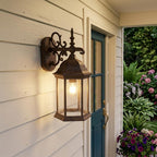 Narrow Brown Domed Hanging Lantern Wall Light