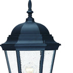 Black And Clear Seeded Dimmable Outdoor Hanging Light With Black And Clear Shades