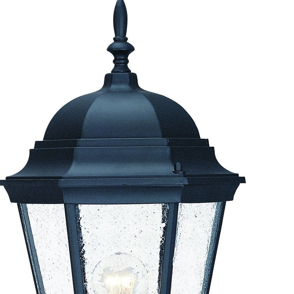 Black And Clear Seeded Dimmable Outdoor Hanging Light With Black And Clear Shades
