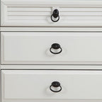 28" White Wood Three Drawer Nightstand