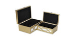 Set of Two Gold Wood Desk Organizer