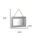 9" Silver Metal Framed Accent Mirror