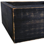 7" Black Wood Wall Mounted Floating Shelf With LED Light