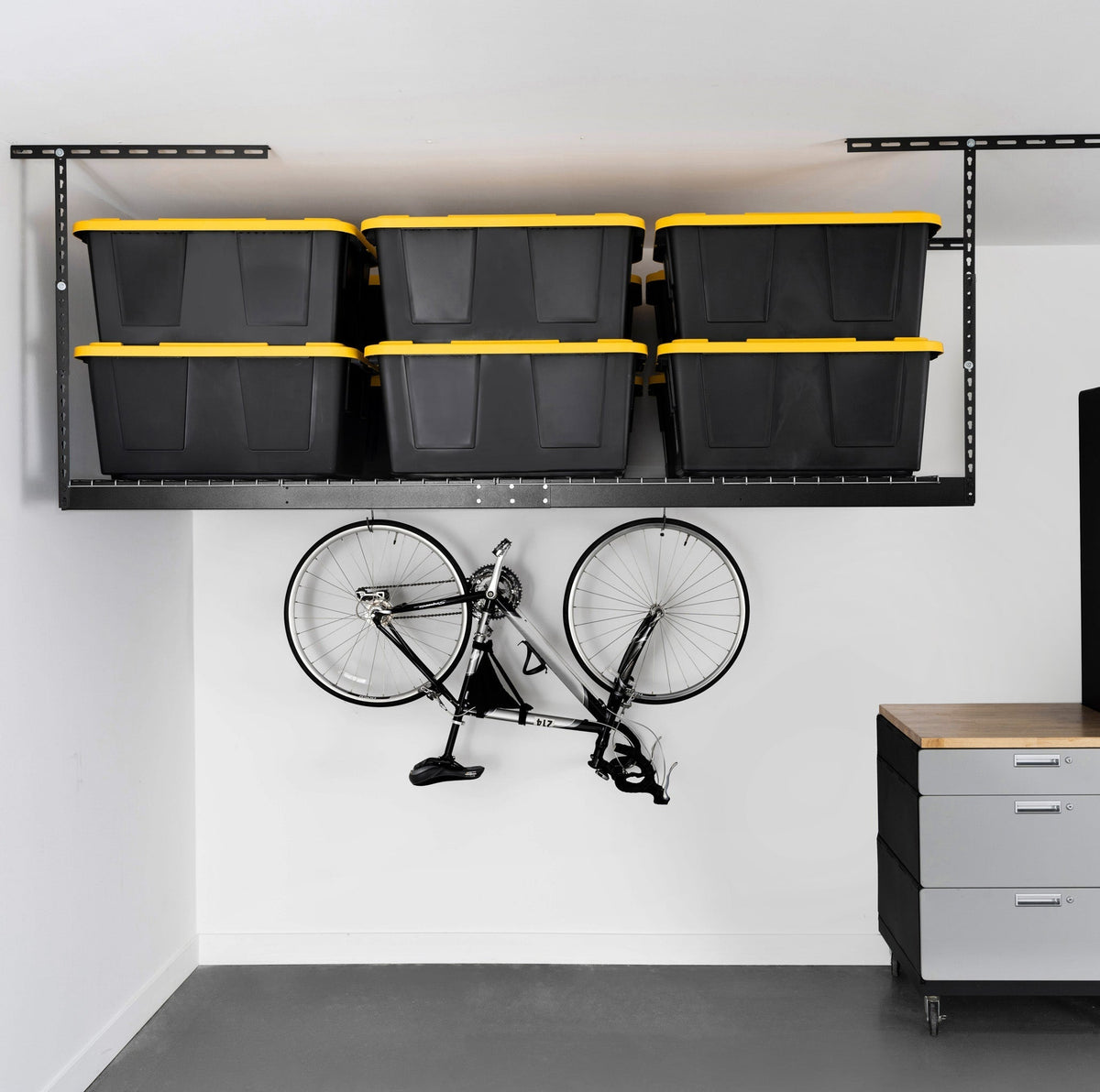 4’ x 8’ Overhead Garage Storage Bundle w/ 5 Bins (Yellow)