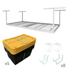 4’ x 8’ Overhead Garage Storage Bundle w/ 5 Bins (Yellow)