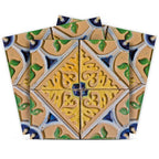 7" x 7" Blue And Yellow Vinyl Peel And Stick Removable Tiles