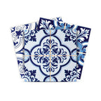 6" x 6" Blue And White Vinyl Peel And Stick Removable Tiles