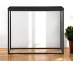 35" Black Wood and Steel Frame Console Table