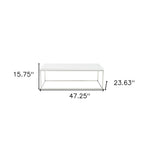 47" White and Silver Wood And Metal Frame Coffee Table