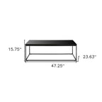 47" Black Wood And Metal Frame Coffee Table