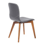 Set of Two Blue and Brown Upholstered Leather Dining Side Chairs