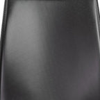 Set of Two Black Upholstered Faux Leather Dining Side Chairs