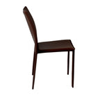 Set of Two Black Upholstered Faux Leather Dining Side Chairs