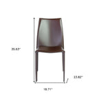 Set of Two Black Upholstered Faux Leather Dining Side Chairs