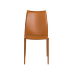 Set of Two Black Upholstered Faux Leather Dining Side Chairs