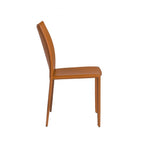 Set of Two Black Upholstered Faux Leather Dining Side Chairs