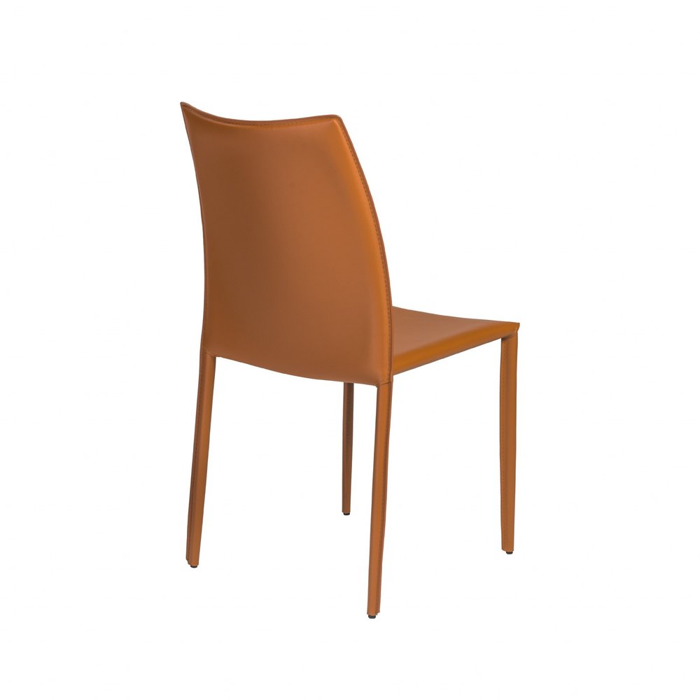 Set of Two Black Upholstered Faux Leather Dining Side Chairs