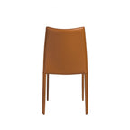 Set of Two Black Upholstered Faux Leather Dining Side Chairs