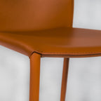 Set of Two Black Upholstered Faux Leather Dining Side Chairs