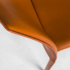 Set of Two Black Upholstered Faux Leather Dining Side Chairs