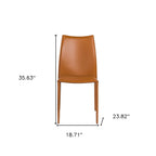 Set of Two Black Upholstered Faux Leather Dining Side Chairs