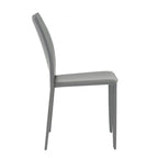 Set of Two Black Upholstered Faux Leather Dining Side Chairs