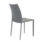 Set of Two Black Upholstered Faux Leather Dining Side Chairs