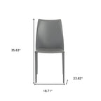 Set of Two Black Upholstered Faux Leather Dining Side Chairs