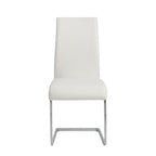 Set of Four Gray and Silver Upholstered Leather Dining Side Chairs