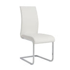 Set of Four Gray and Silver Upholstered Leather Dining Side Chairs