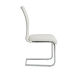 Set of Four Gray and Silver Upholstered Leather Dining Side Chairs