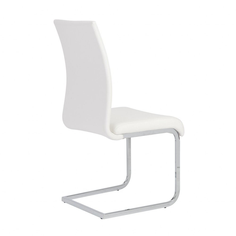 Set of Four Gray and Silver Upholstered Leather Dining Side Chairs