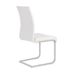 Set of Four Gray and Silver Upholstered Leather Dining Side Chairs
