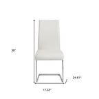 Set of Four Gray and Silver Upholstered Leather Dining Side Chairs