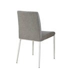 Set of Two Light Gray And Silver Upholstered Fabric Dining Side Chairs