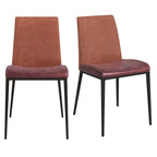 Set of Two Light Gray And Silver Upholstered Fabric Dining Side Chairs