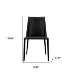 Black Upholstered Leather Dining Side Chair