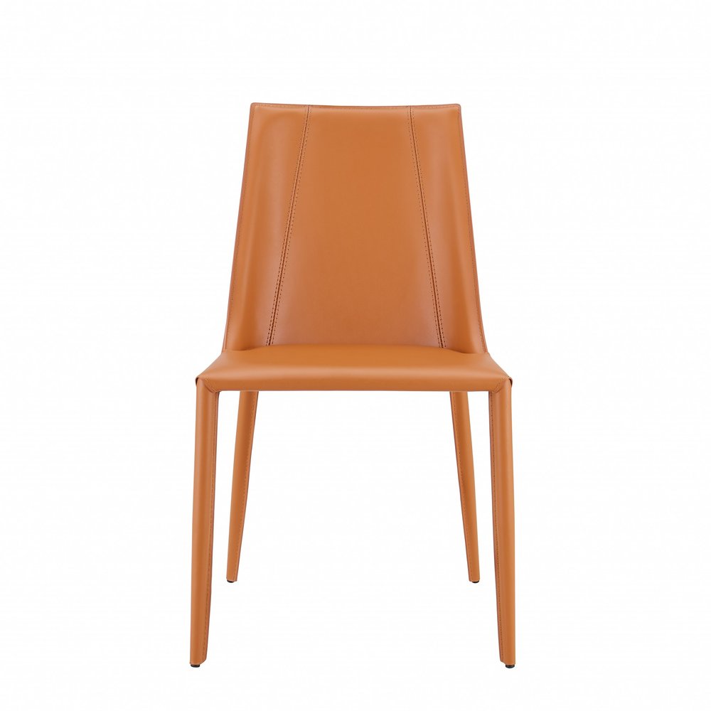 Black Upholstered Leather Dining Side Chair