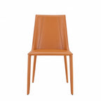 Black Upholstered Leather Dining Side Chair