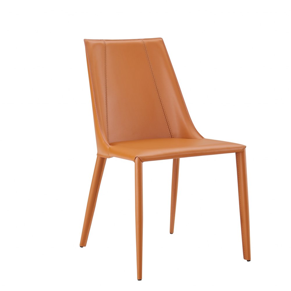 Black Upholstered Leather Dining Side Chair