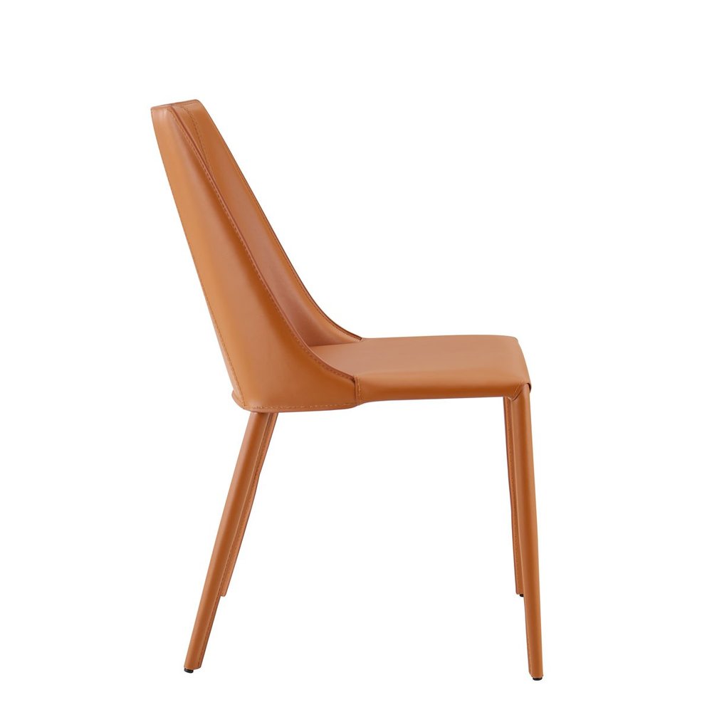 Black Upholstered Leather Dining Side Chair