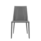Black Upholstered Leather Dining Side Chair
