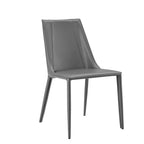 Black Upholstered Leather Dining Side Chair