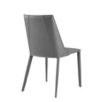 Black Upholstered Leather Dining Side Chair