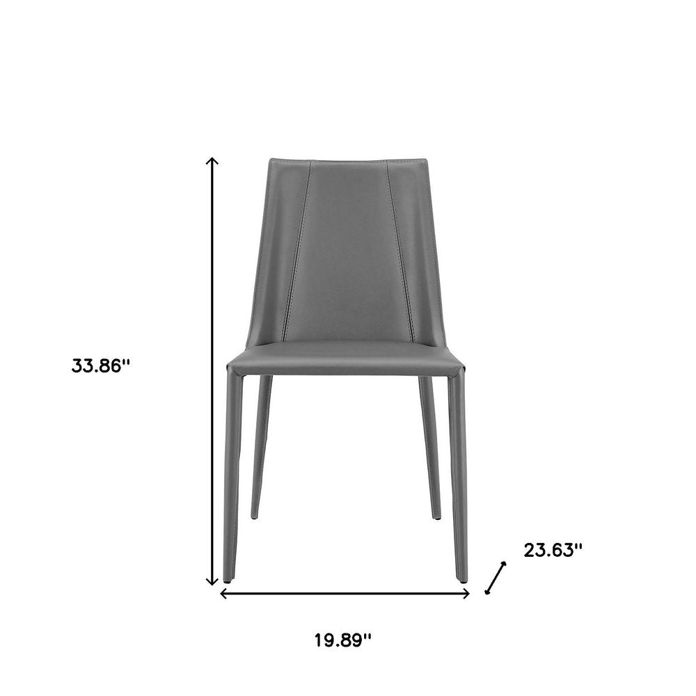 Black Upholstered Leather Dining Side Chair