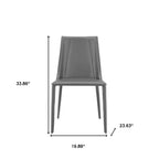 Black Upholstered Leather Dining Side Chair