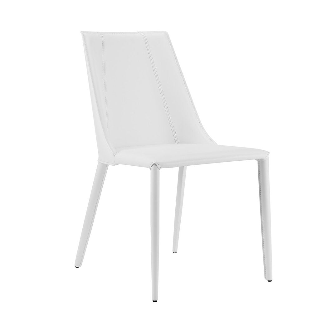 Black Upholstered Leather Dining Side Chair