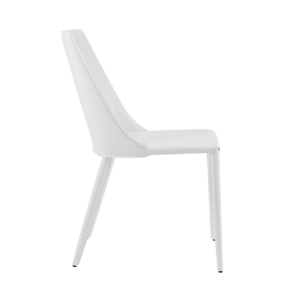 Black Upholstered Leather Dining Side Chair