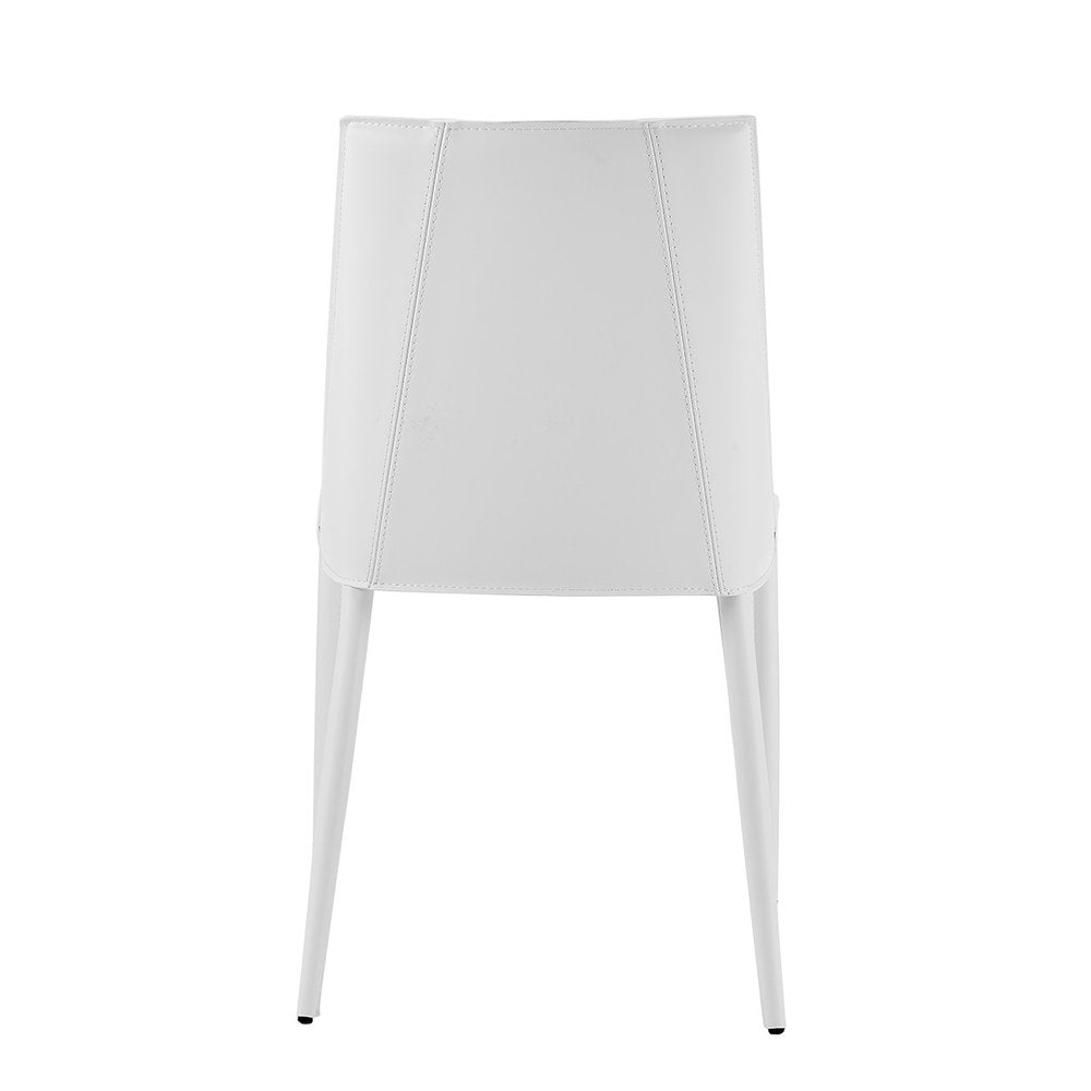 Black Upholstered Leather Dining Side Chair