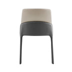 Set of Two Gray and Black Upholstered Leather Dining Side Chairs